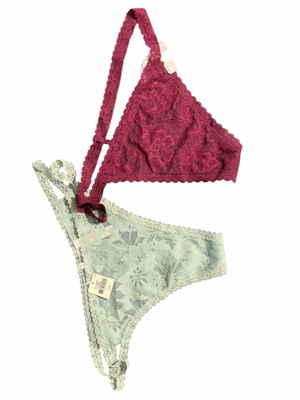 2 Victoria’s Secret Lace Thongs G Strings Panties L/XL New with Tags
